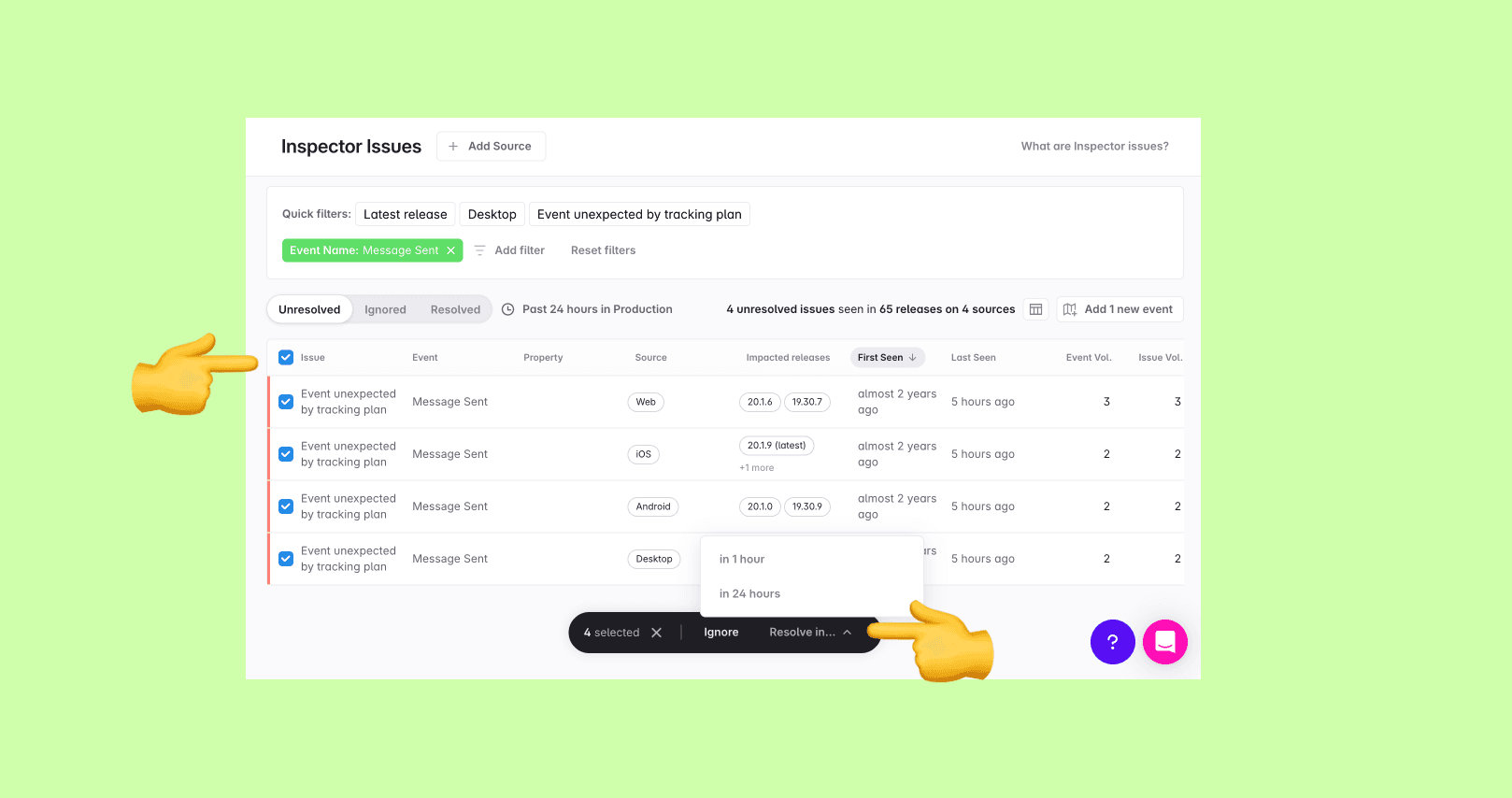 Bulk editing Inspector issues